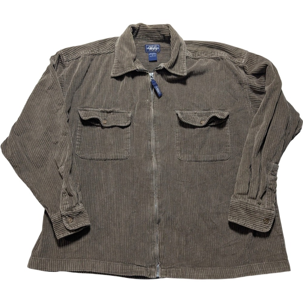 VTG 955 Originals Wide-Wale Corduroy Men LargevFull Zip Brown Shacket
